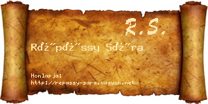 Répássy Sára névjegykártya